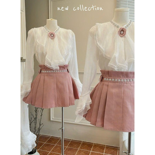 Set áo sơmi cam + short Váy