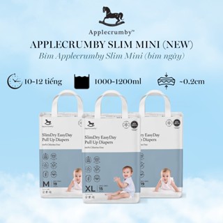 COMBO 2 bịch Bỉm dán/quần ngày APPLECRUMBY SLIM cao cấp Malaysia siêu mềm mỏng cho bé