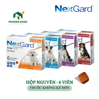NexGard - Hộp 6 viên - Viên nhai phòng và trị ve, rặn, bọ chét, ghẻ dành cho Chó