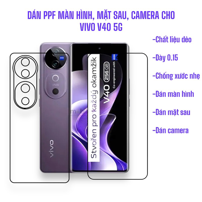 (Vivo v40 5G) dán ppf cho điện thoại vivo v40 5g