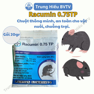 Thuốc Chuột Sinh Học Racumin 0.75TP Bayer Dạng Bột, Đuổi Chuột Thông Minh Trong Nhà Chuồng Trại Gói 20gr Trung Hiếu BVTV