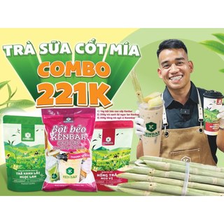  COMBO Trà Sữa Cốt Mía KENBAR  1 Bột Béo Cao Cấp 1KG + 1 Trà Xanh Lài Ngọc Lan 200G + 1 Hồng Trà Ngũ Vị 200G  