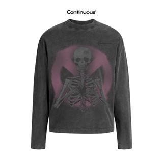  Áo thun tay dài Continuous - CTNS - LONG SLEEVE "VER 2" PEACE  Grey wash 