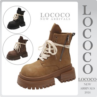 [Sẵn - Hot 2025] Giày Bốt Nữ Thời Trang 2025 Buộc Dây Mũi Tròn Phong Cách Cổ Điển