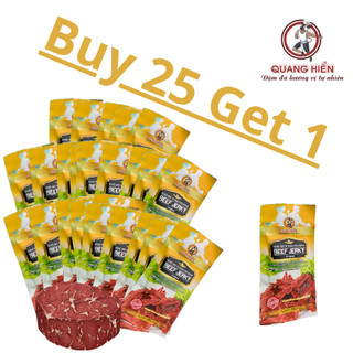 25 gói tặng 1 gói khô bò nguyên bản beef jerky original Quang Hiển đậm đà hương vị tự nhiên 20gr