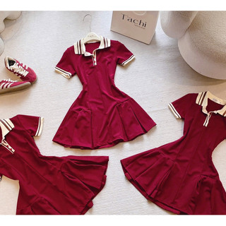 [ FASHIONRUN19 - FASHIONHOT19 ] Đầm polo đen viền cổ trắng(sẵn tại shop )