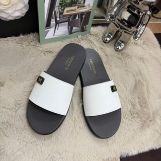  Dép Quai Da Trắng Gắn Mác Kim Cương Siêu Hót Hít Thời Thượng Boy Phố Size 38-44 