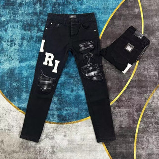 Quần Jean Thêu Chữ AMIRI vá CARO quần jean bò co dãn bản cao cấp hàng quảng from skinny trẻ trung