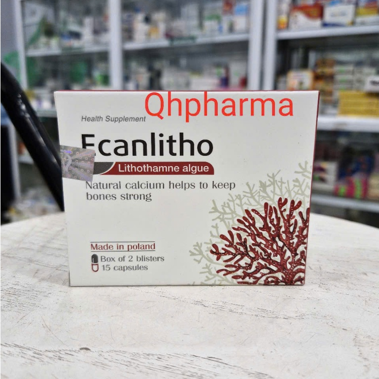 ( Chính hãng ) Ecanlitho hộp 30 viên giúp bổ sung canxi hữu cơ từ tảo biển đỏ