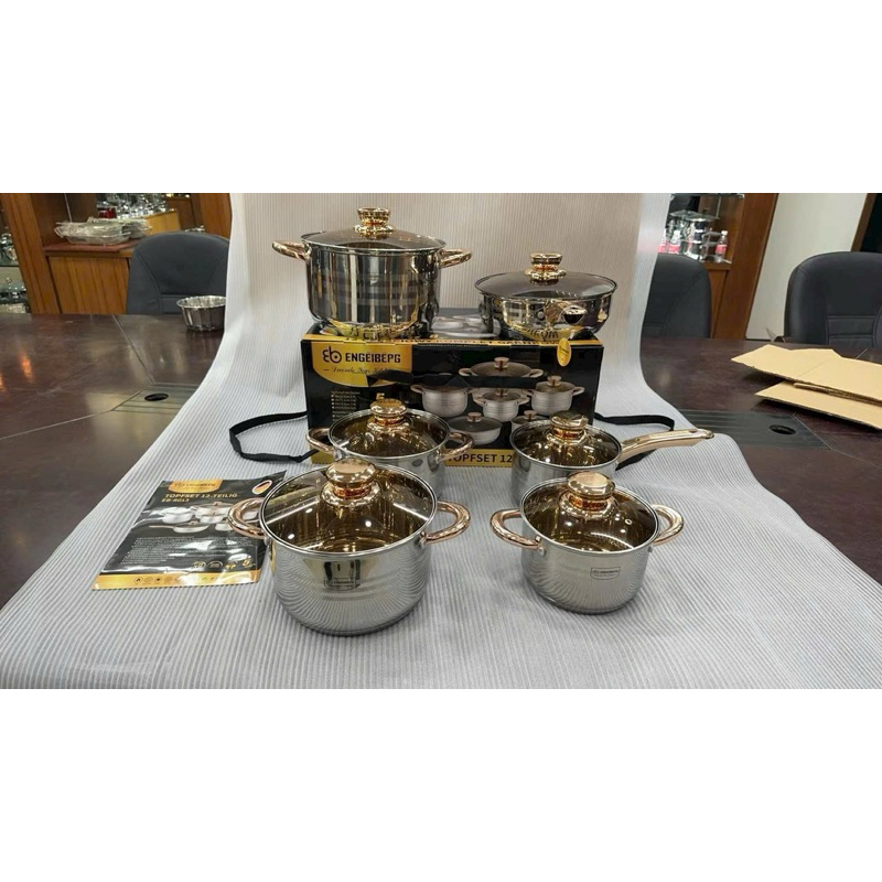 Bộ nồi Đức 6 món, bộ nồi inox 5 đáy  hàng chuẩn dày dặ