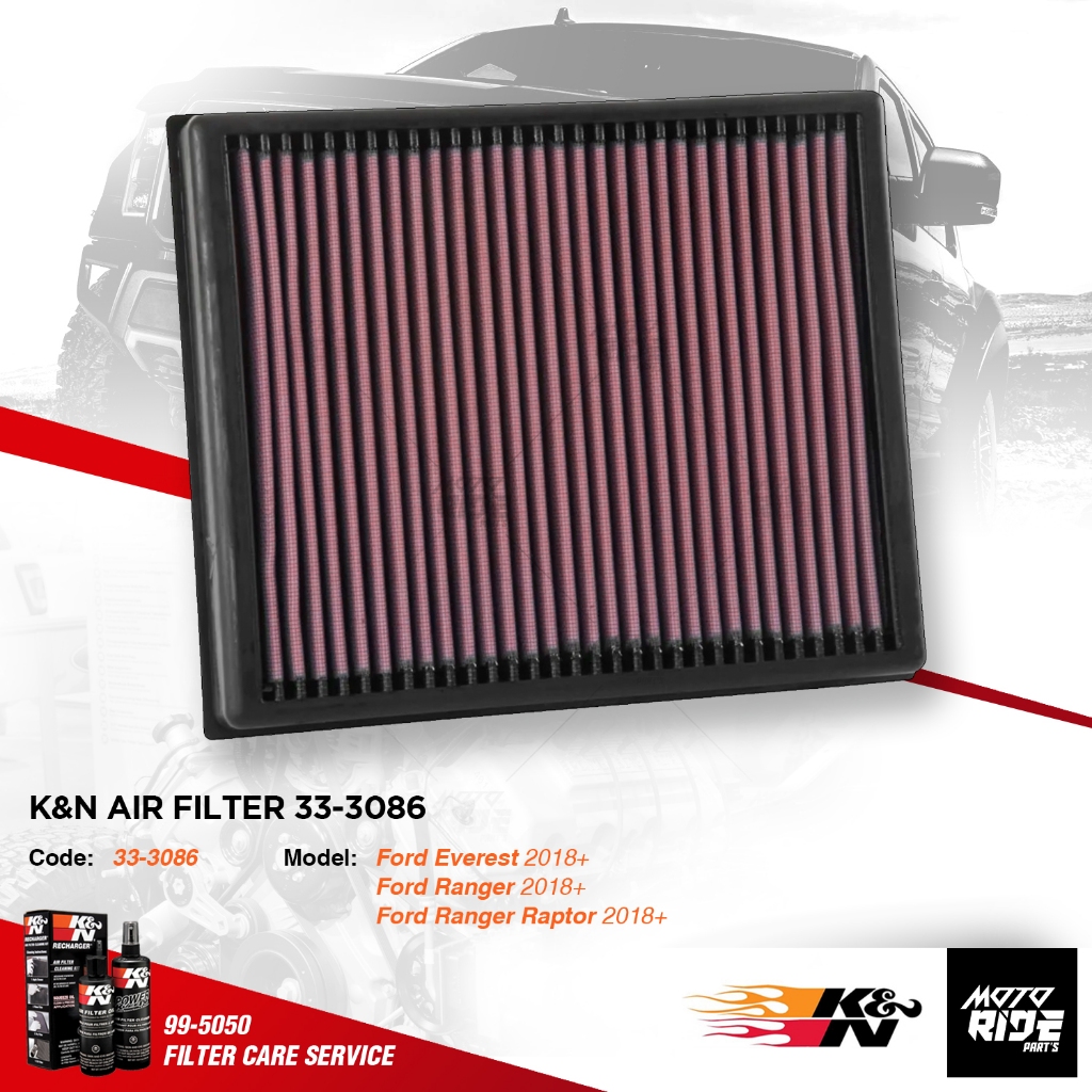 K&N 33-3086 LỌC GIÓ FORD EVEREST / FORD RANGER / FORD RANGER RAPTOR