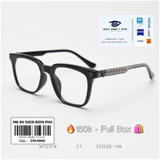 Gọng kính cận vuông, kính giả cận nam nữ, mắt kính Chrome heart chống tia UV