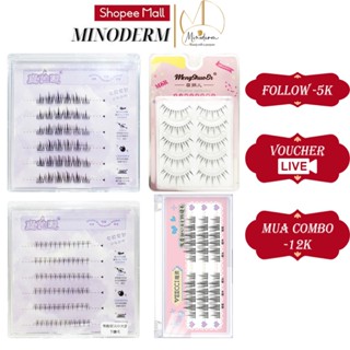 Lông mi giả tự dính MINODERM không cần keo, dễ gắn, mô phỏng tự nhiên cụm đơn phân đoạn