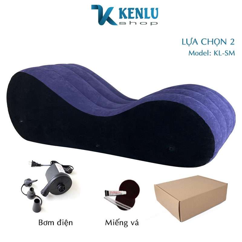 ✅[Che tên] Ghế tình yêu bơm hơi cao cấp KL-SM kèm bơm điện, Ghế bơm hơi tình yêu chữ S Lazy Sofa cao