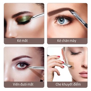 Cọ Đánh Mắt 2 Đầu DUcare Gồm Cọ Kẻ Eyeliner Và Cọ Chảy Mày Lông Sợi Tổng Hợp Cao Cấp Mềm Mại SL 197