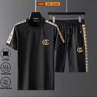 Bộ quần áo cộc tay nam vải thun lạnh cao cấp co giãn 4 chiều, bộ quần áo cộc mặc ở nhà, đi chơi, bộ đồ thể thao nam