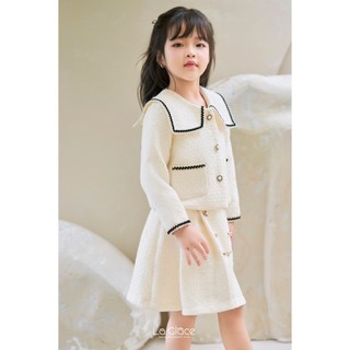 Set dạ trắng bé gái Lisa - La Glace dễ thương, sang trọng