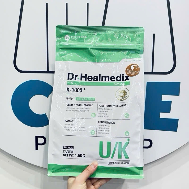 THỨC ĂN HẠT KHÔ CHO CHÓ PHÒNG & HỖ TRỢ DỊ ỨNG THỨC ĂN DR. HEALMEDIX HYPOALLERGENIC K1000 PLUS
