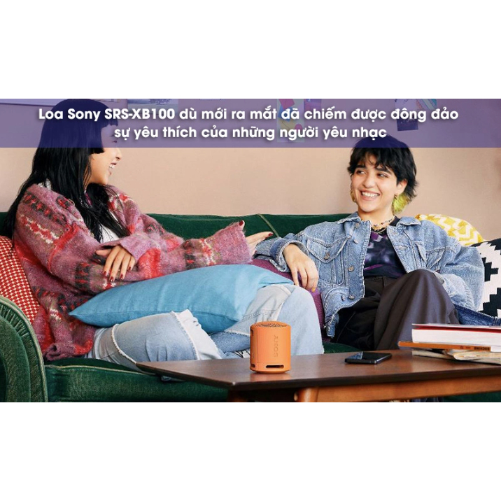 Loa Sony SRS-XB100 (Pin 16h | Công suất 5W | IP67 | Bluetooth 5.3 | Fast Pair | Sound Diffusion Processor) | BigBuy360 - bigbuy360.vn