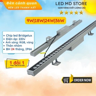 Đèn led thanh hắt ngoài trời dài 1m, điện 220v, thân nhôm, chống nước, nhiều công suất BH 24 tháng
