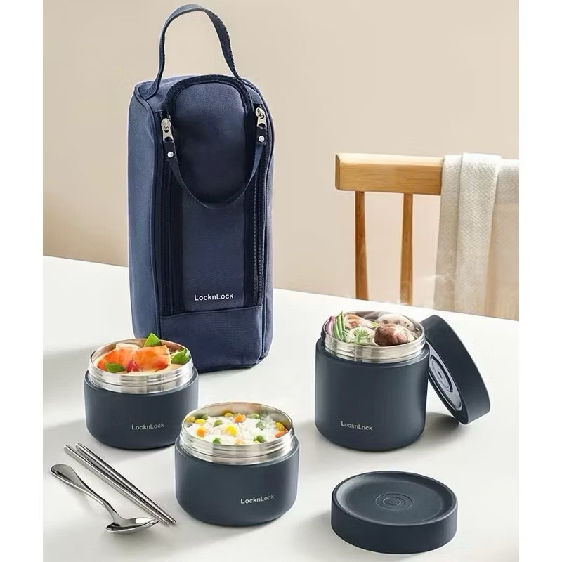 Bộ hộp cơm giữ nhiệ LocknLock Lunch Box LHC8052S01