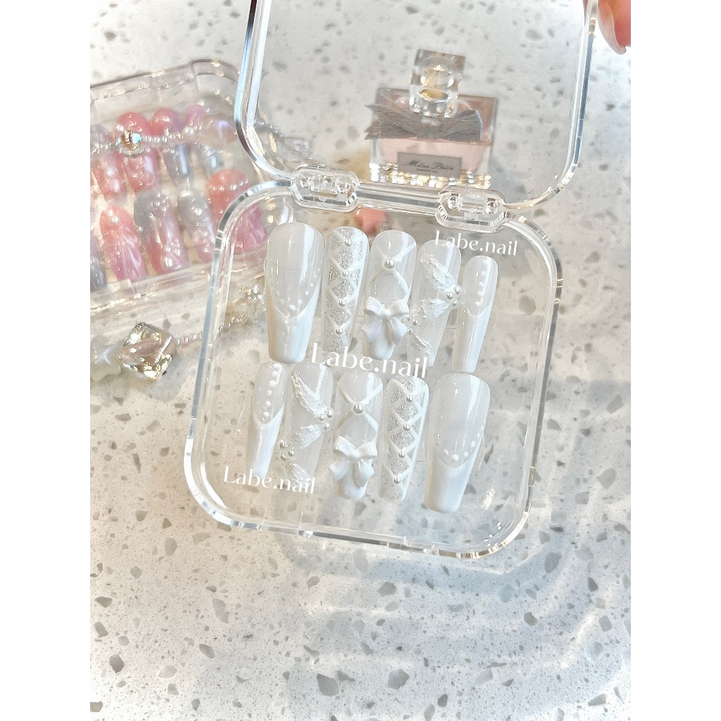 Nail Box Thiết Kế Tiểu Thư Trắng Ngà Móng Úp N23 Labe.nail