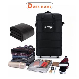 Túi Du Lịch Cỡ Lớn 4 Tầng Gấp Gọn, Có Bánh Xe Xách Tay Chống Nước Đựng Quần Áo Nhiều Ngăn DuraHome