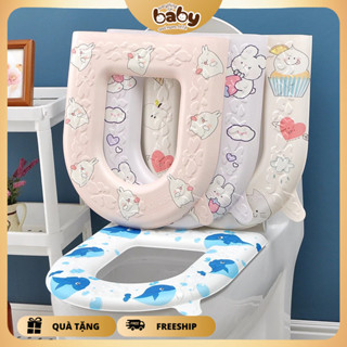   KHÔNG ĐI ĐƠN 1 SẢN PHẨM Miếng Lót Bồn Cầu Chất Liệu Eva Mềm Mại Chống Thấm Nước Tiện Lợi Cho Mùa Đông chống xước miệng 