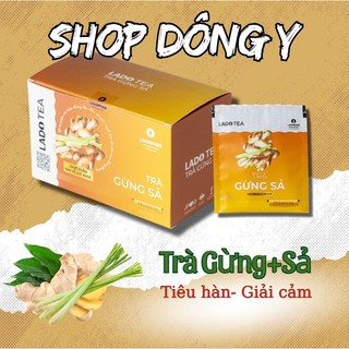  Trà Gừng Sả Tươi Túi Lọc LADOPHAR – Giải Cảm Giảm Căng Thẳng Làm Ấm Cơ Thể – Hộp 20 Túi x 2g 