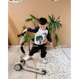 Bộ thu đông bé trai, bộ nỉ bông áo in hình siêu nhân Mavel đen phối trắng, áo có mũ kèm quần nỉ bo gấu cho bé từ 9kg