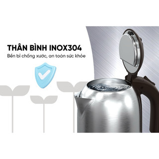 ẤM SIÊU TỐC INOX 1.8L SUNHOUSE SHD1185 hàng chính hãng bảo hành 12 tháng