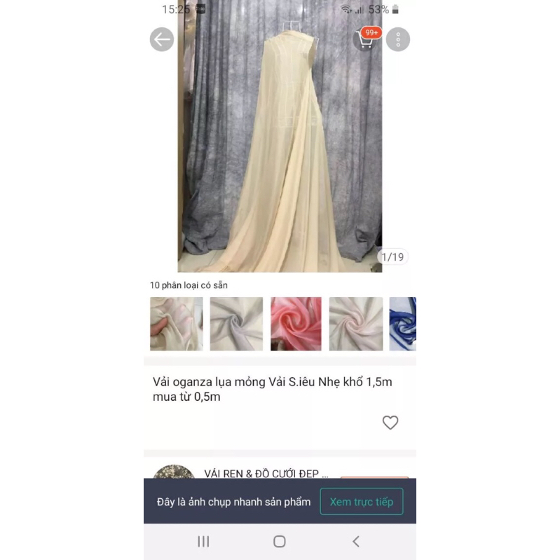 Vải Organza lụa mỏng hàng cao cấp, Vải Tơ Siêu Nhẹ Cực Đẹp