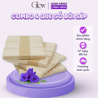 [CHE TÊN] 5 Que Gỗ Tiệt Trùng Bôi Sáp GLOW WAXING Size Lớn Chuyên Dùng Phết Sáp Wax Lông