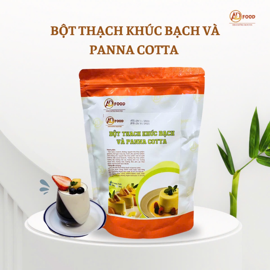 500g Bột tự nấu thạch khúc bạch và panna cotta tại nhà