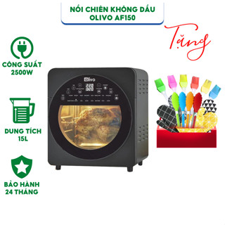 Nồi chiên không dầu Olivo AF150 có 16 chức năng, dung tích 15 lít, công suất 2500W - Hàng chính hãng bảo hành 24 tháng