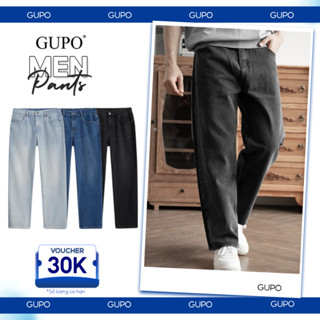 Quần jean Suông Baggy GUPO Basic 3 Màu chất liệu denim cotton cao cấp, chuẩn form không bay màu