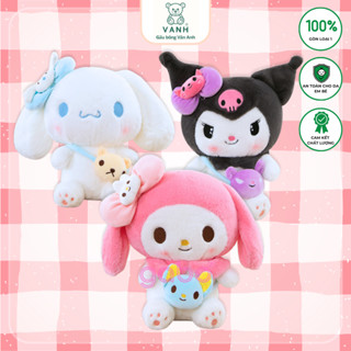 Gấu Bông Melody, Cinnamoroll, Kurumi đeo túi, thú bông thỏ đám mây hoạt hình cho bé K2T3
