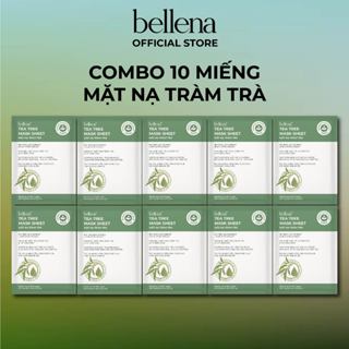 Combo 10 Mặt nạ tràm trà cho da dầu mụn mask tràm trà giảm mụn Bellena TT 28ml