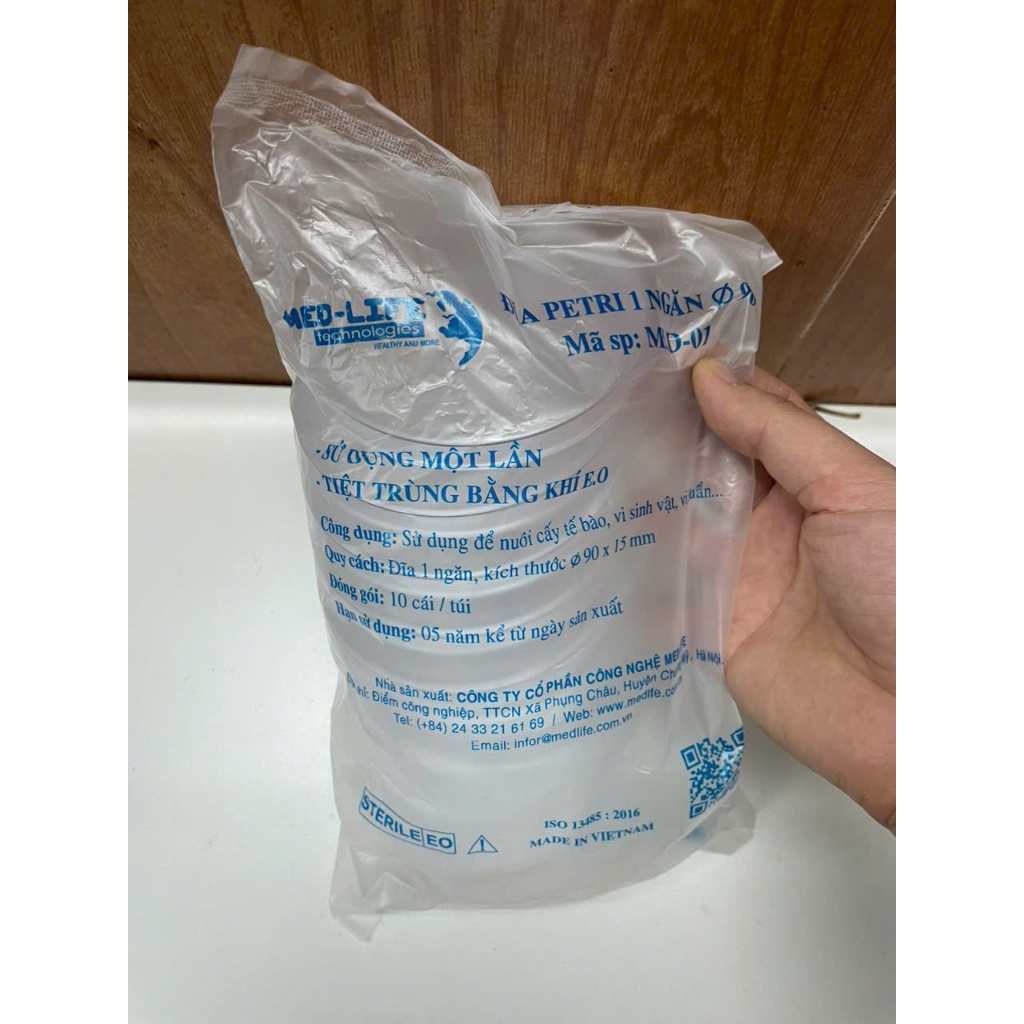 10 chiếc Đĩa Petri nhựa 90x15mm med-life