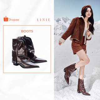  Boot Nữ Cổ Thấp Mũi Nhọn Đế trụ 4.5cm Cá Tính Phóng Khoáng || LINIE Gypsy Cowboy Boots 9815 