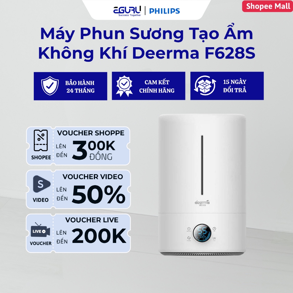 Máy Phun Sương Tạo Ẩm Không Khí Deerma F628S - Dung Tích 5L Tăng Độ Ẩm Nhanh, Cân Bằng Không Khí