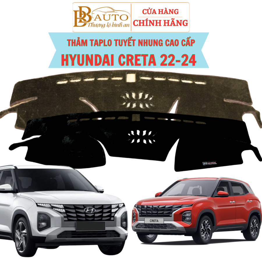 Taplo Creta 2022-2024 - thảm taplo tuyết nhung dùng cho xe ô tô Hyundai Creta - thảm mềm, mượt , vừa