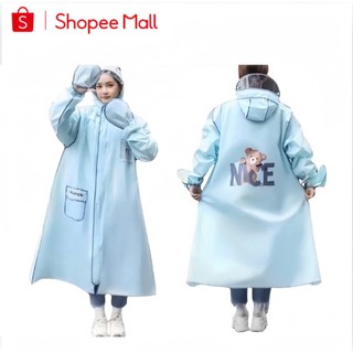 Áo mưa 1 người FEINITE có khoá kéo tiện lợi in hình gấu Ni.ce [ HÀNG NỘI ĐỊA TRUNG ]