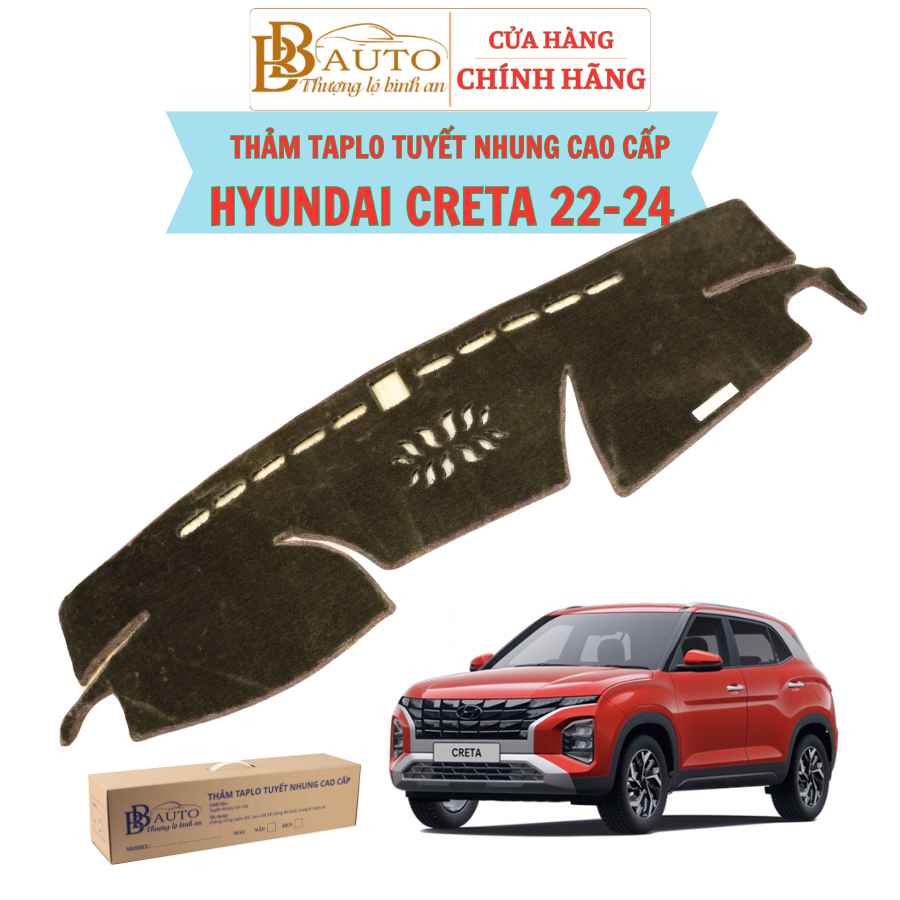 Taplo Creta 2022-2024 - thảm taplo tuyết nhung dùng cho xe ô tô Hyundai Creta - thảm mềm, mượt , đẹp