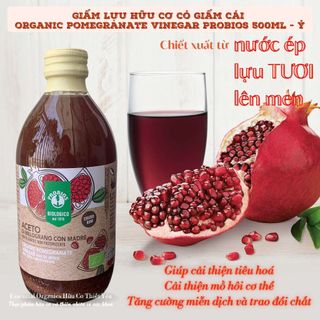 Giấm lựu hữu cơ organic ProBios 500ml không tẩy trắng và chứa giấm cái detox