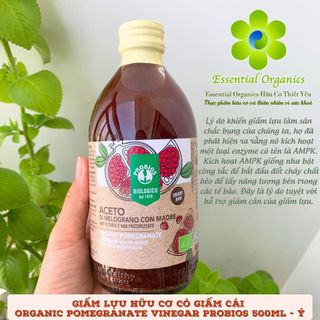 Giấm lựu hữu cơ organic ProBios 500ml không tẩy trắng và chứa giấm cái detox