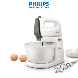 Máy nhồi bột đánh trứng Philips HR3745 HR3745/00 công suất 450W, thố trộn 3L bằng nhựa xoay được - Hàng chính hãng