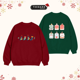  Áo Sweater Unisex TEEDARK Hình Merry Christmas 2 Lớp Chất Nỉ Mịn Dày Dặn Phù Hợp Dịp Giáng Sinh  TD2  