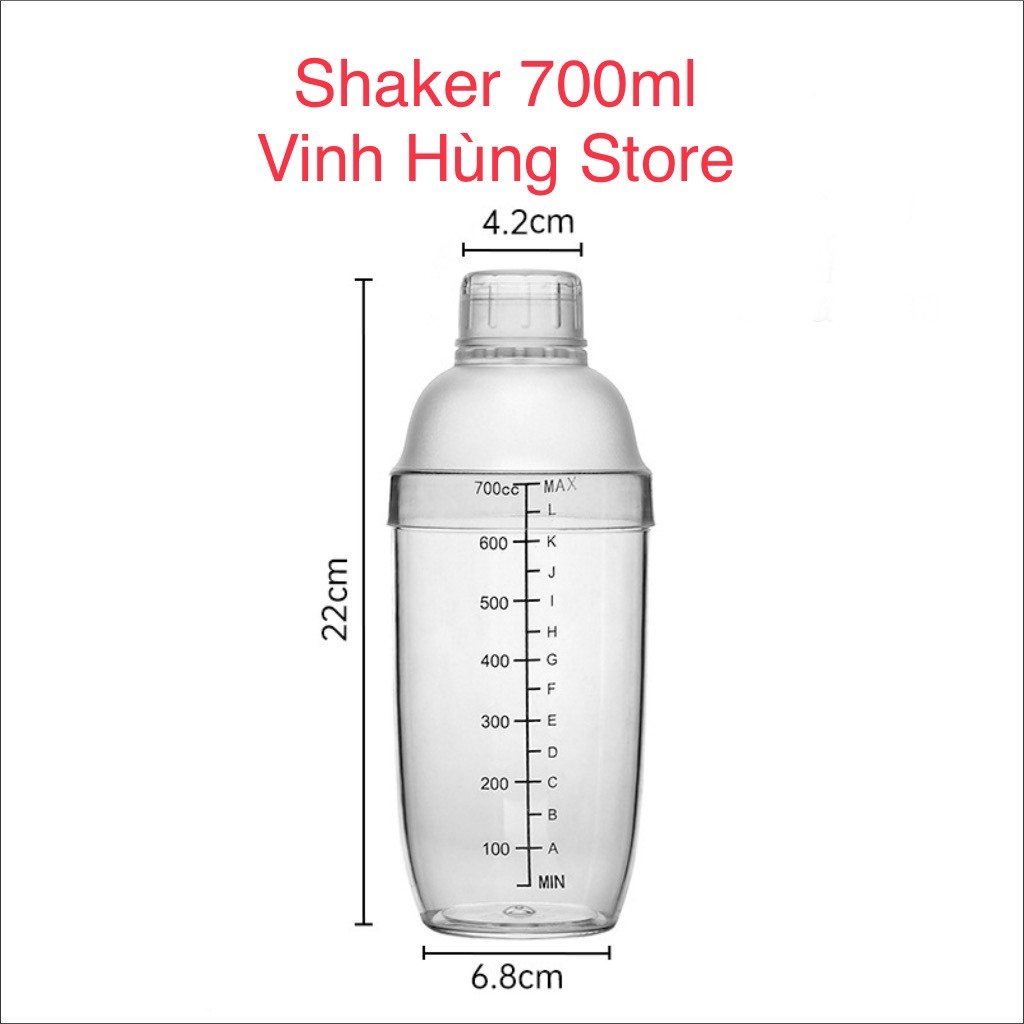 Bình lắc Shaker nhựa 700ML