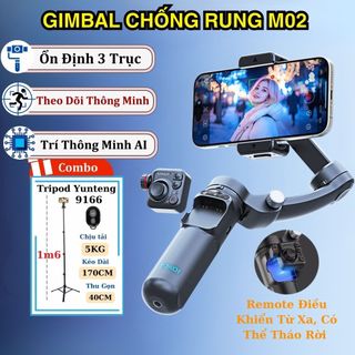 Gimbal chống rung điện thoại TOKQI M02 cao cấp, gymbal chống rung 3 trục xoay 360 độ